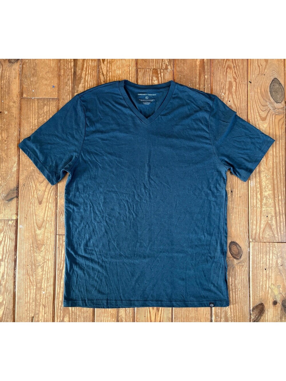 Threads 4 Thought Men’s XL Navy V-Neck T-Shirt Sustainable Cotton